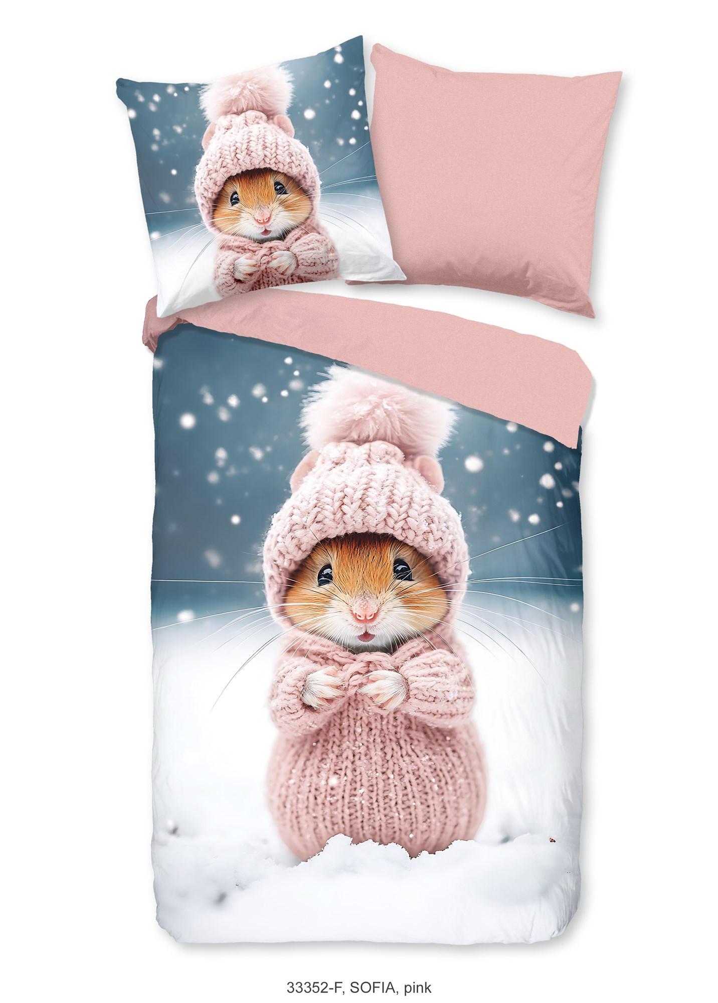 Good Morning Dekbedovertrekset Kids Sofia 140x220 cm Flanel Roze
