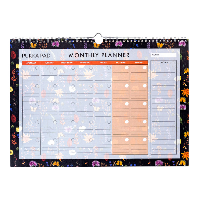 Pukka Pad Maandplanner Bloom Ongedateerd Zwart 42x30 cm