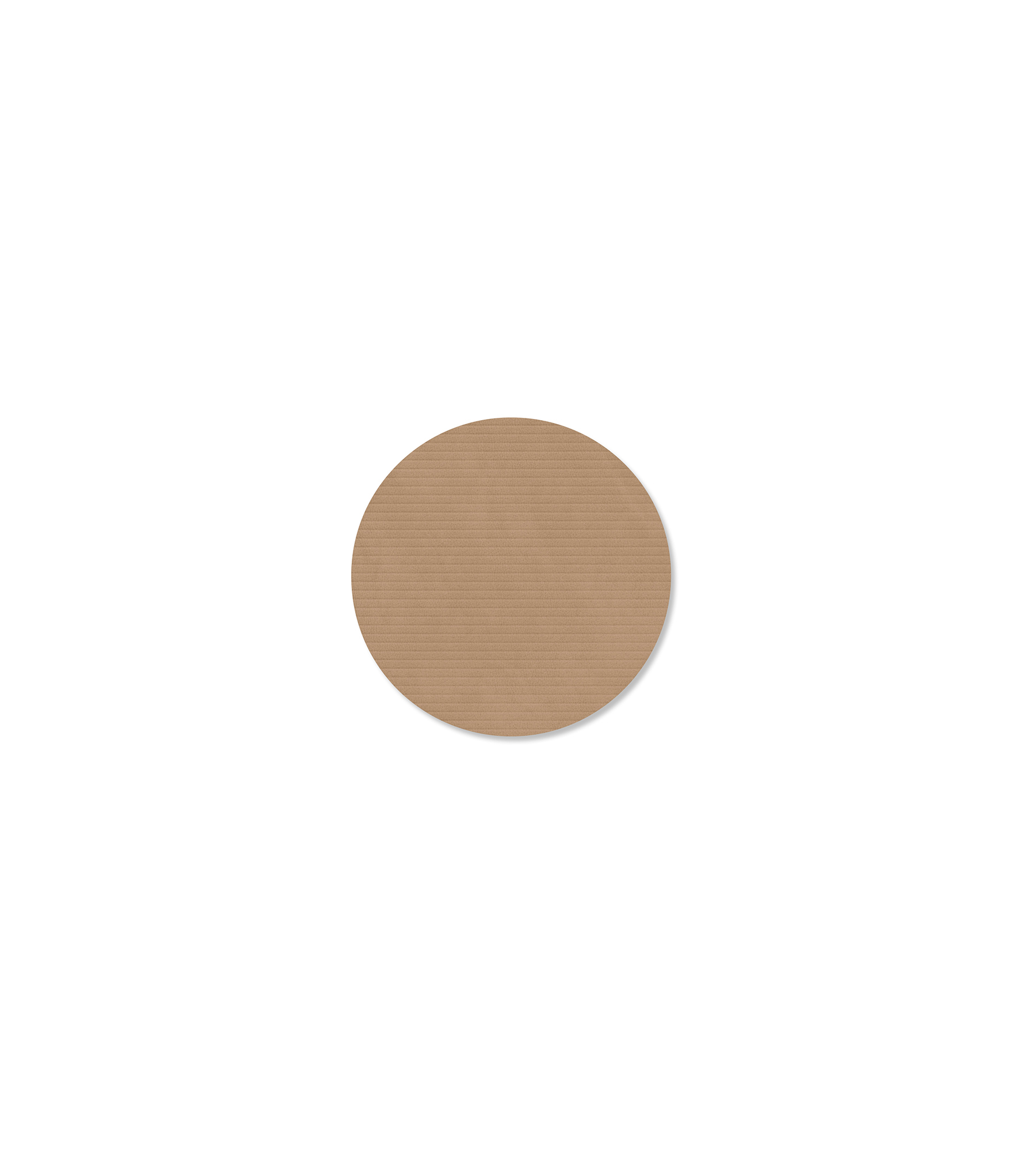 LindDNA Glasonderzetter Corduroy Circle Nougat 10cm - Recycled Leder