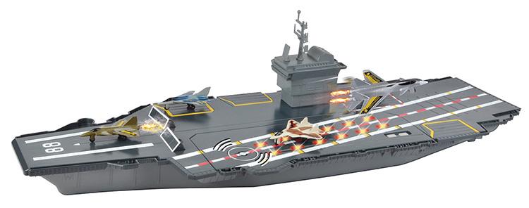 Battle Zone Aircraft Carrier, Vliegdekschep met licht en geluid met 4 vliegtuigen
