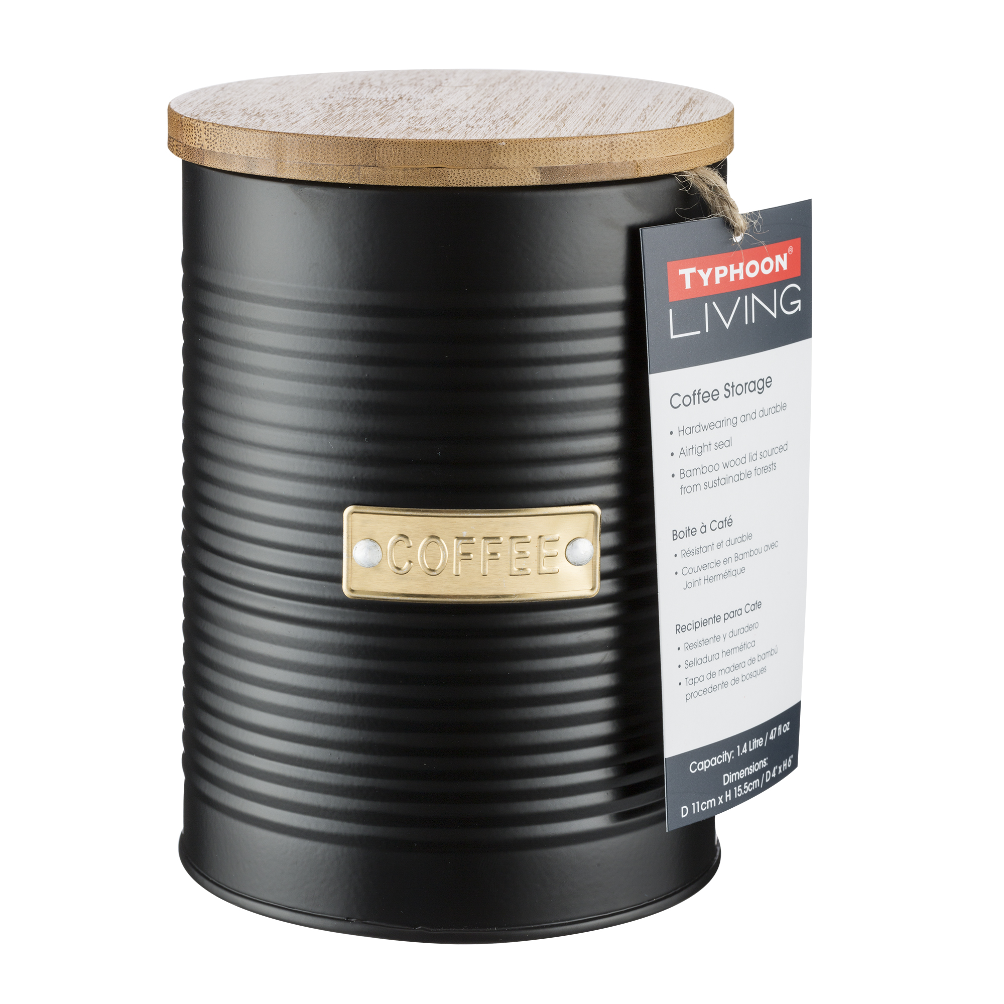 Typhoon Voorraadpot voor Koffie Otto Zwart 11x15.5 cm - 1.4l