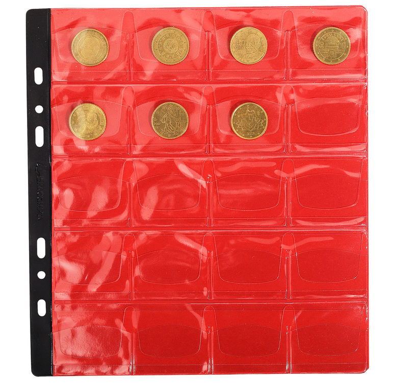 Exacompta Hoezen voor Munten 24.5x25cm - Transparant - 20 Vakjes