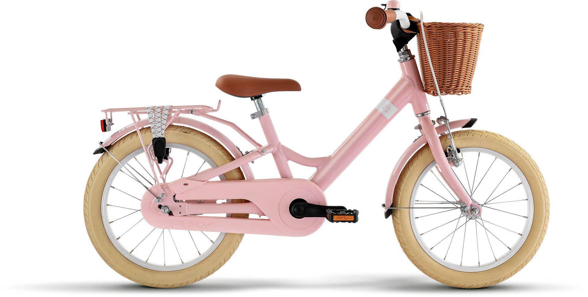 Puky Youke Classic Kinderfiets Retro Rose Handrem+Terugtraprem met Mandje 16 inch