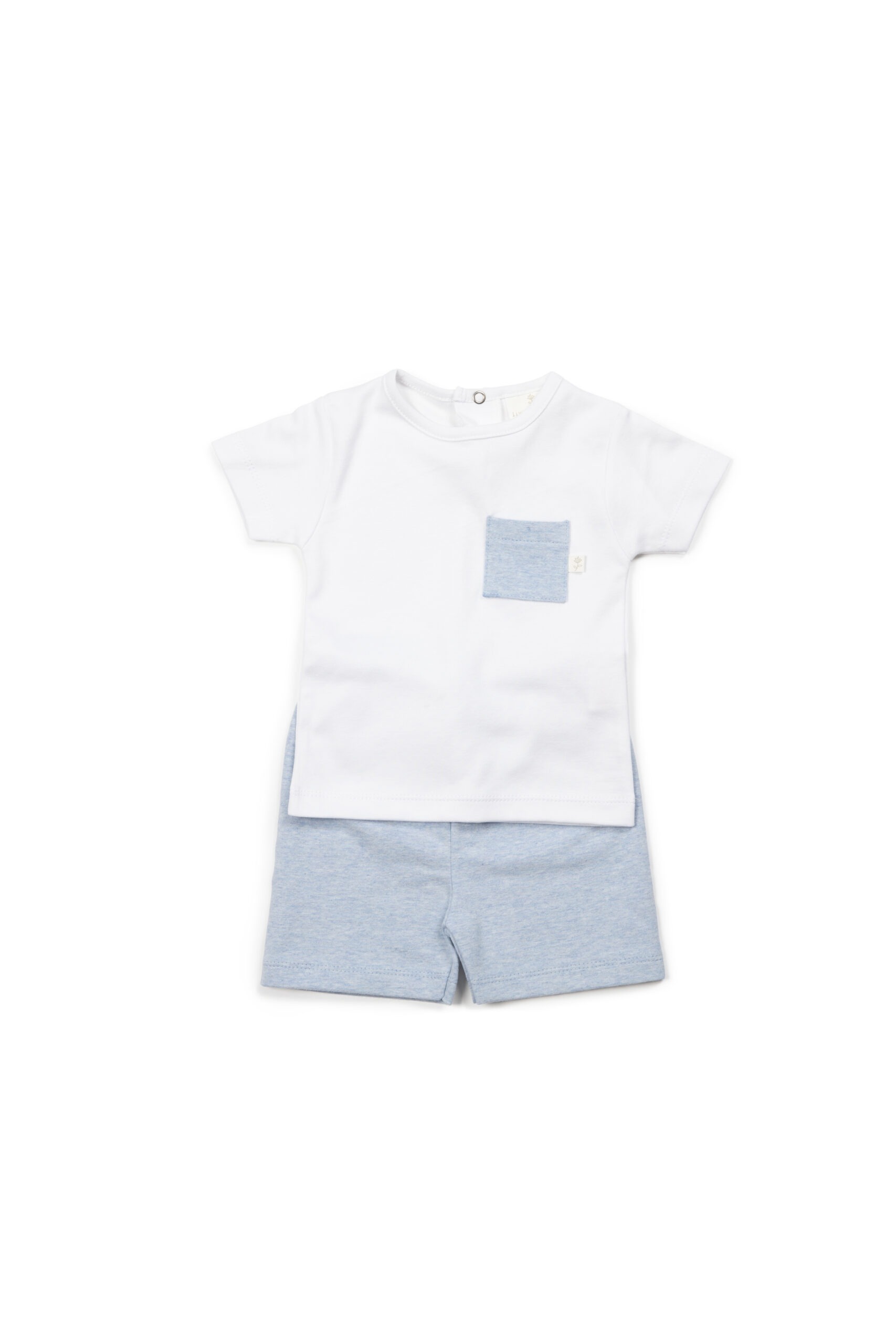Living Nature Pyjama Jongens César 2-delig Kort Wit-Blauw