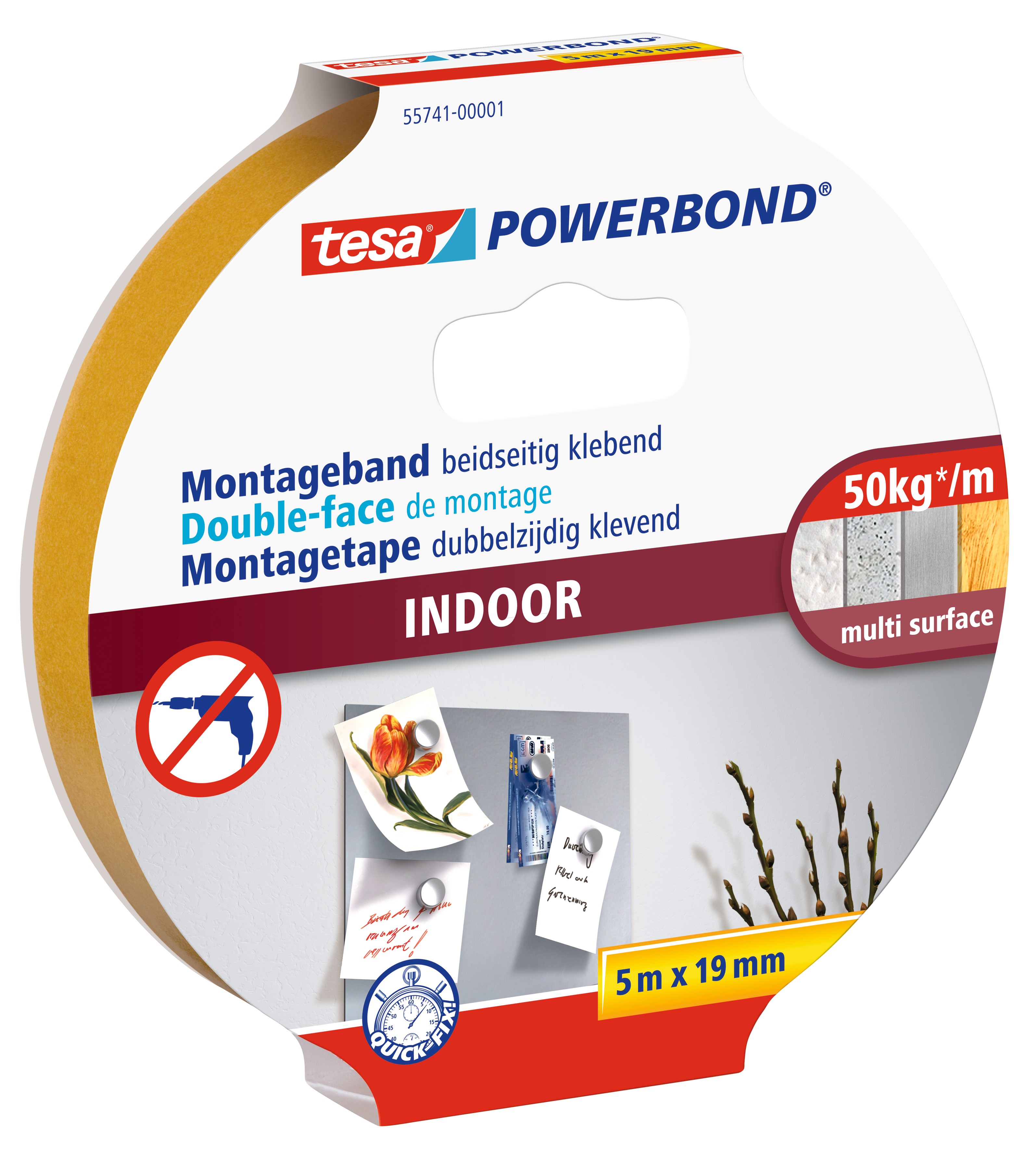 Tesa Dubbelzijdige Kleefband Indoor 5 m x 19 mm