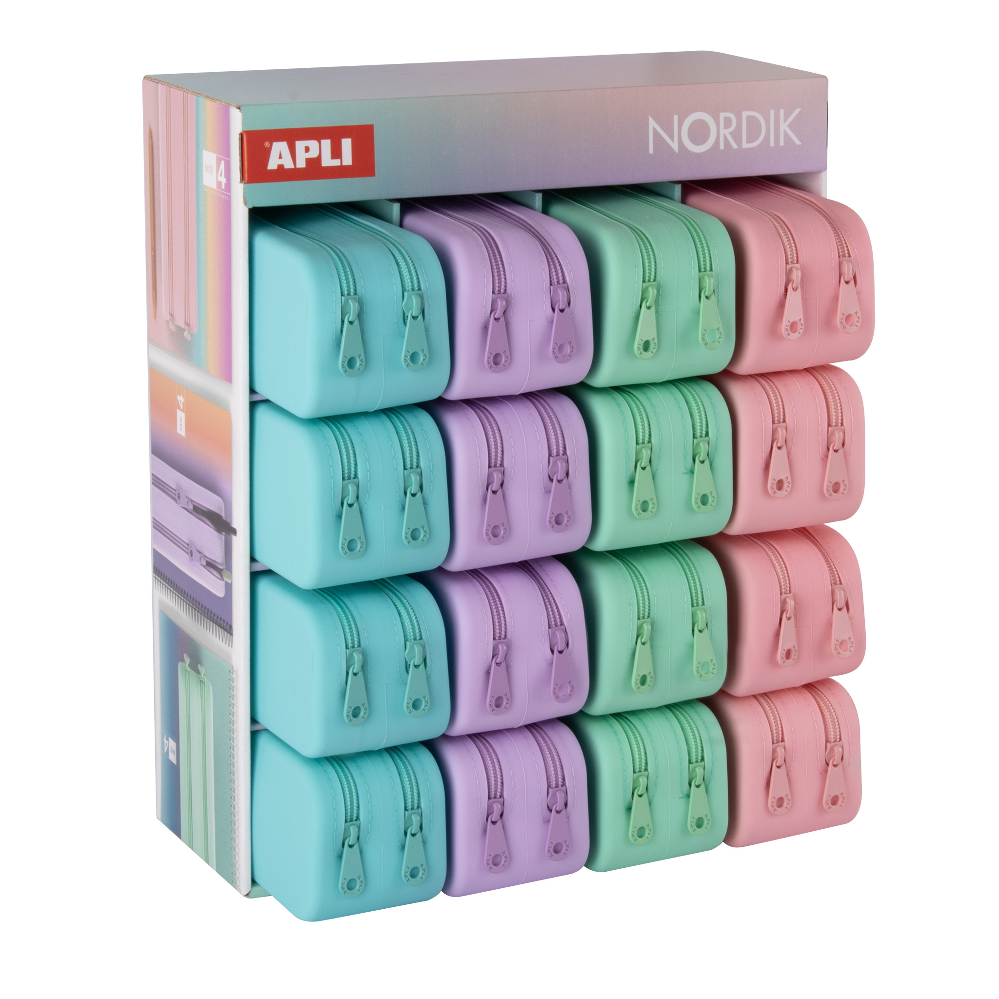 Apli Pennenzak Nordik Dubbel Silicone 18.5x7.5x6.5 cm assorti - prijs per stuk