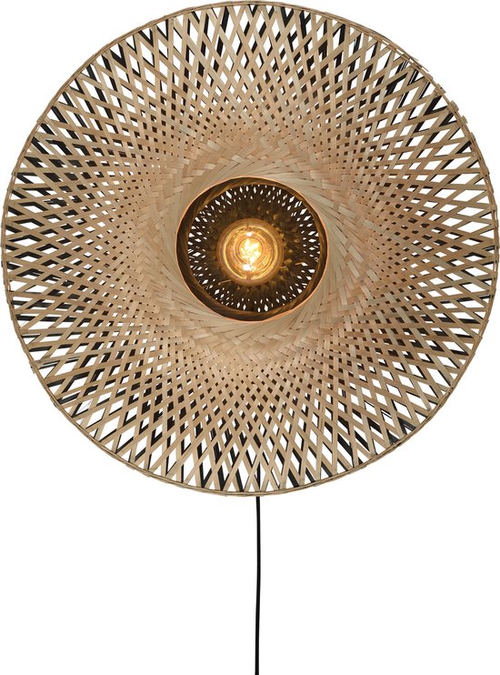 Good & Mojo Kalimantan Wandlamp Bamboe Naturel/Zwart