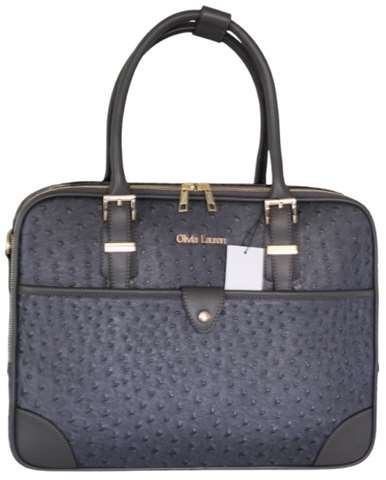 Olivia Lauren Milan PC Laptoptas 15" Struisvogel Grijs 40x11x29 cm