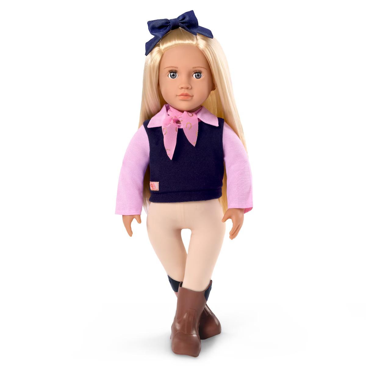 Our Generation Presley Pop 46 cm met blauwe strik in het haar