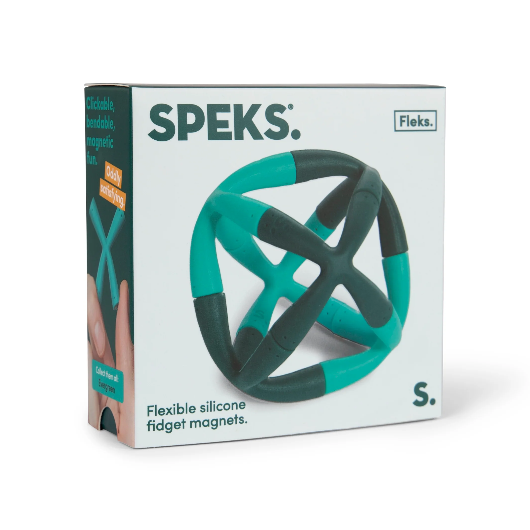 Speks Fleks Flexible Silicone Fidget Magnets Evergreen - 9.3x9.3x3.7 cm