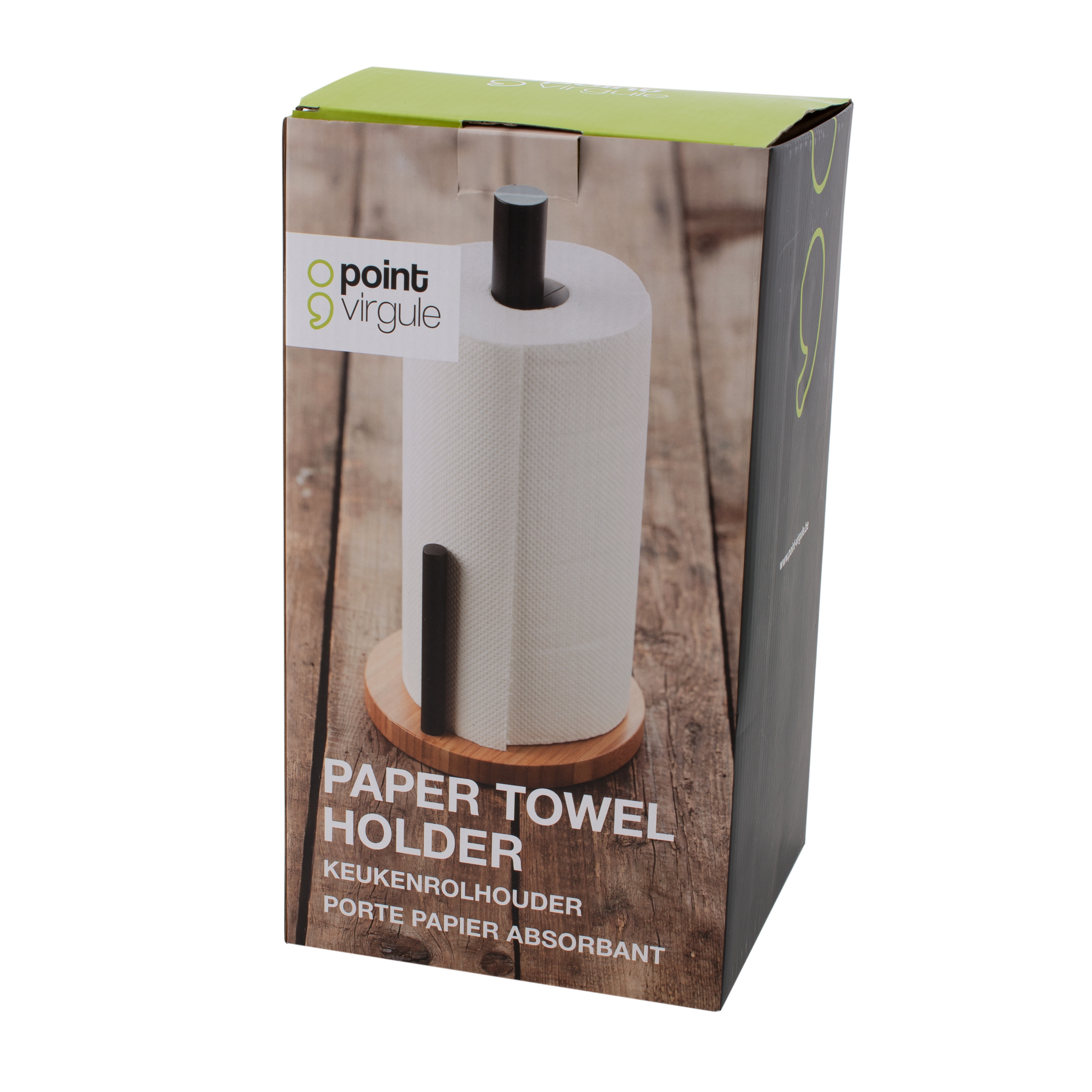 Point-Virgule Keukenrolhouder Zwart 15x29 cm - Bamboe