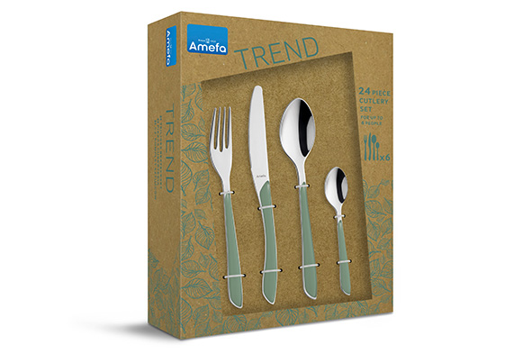 Amefa Bestekset Eclat 24-delig 8/10 Lichtgroen - RVS - 2.0mm