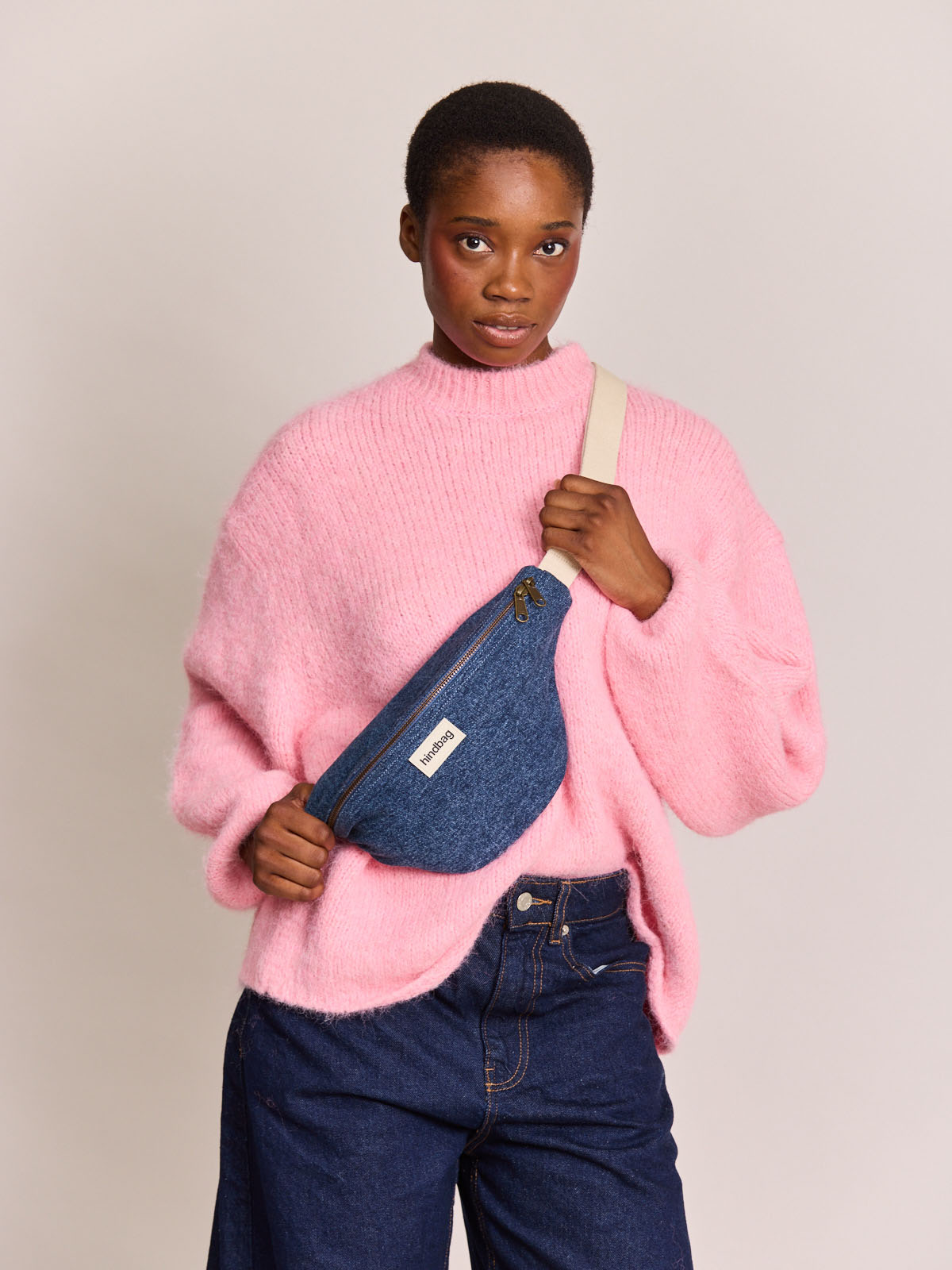 Hindbag Olivia Crossbody Blue Denim 32x15x9 cm
