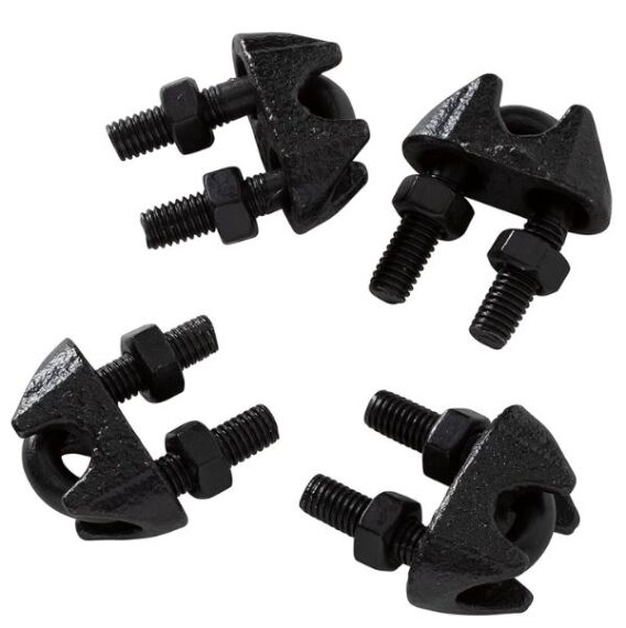 MACK 4 Staaldraadklemmen 6 mm Zwart