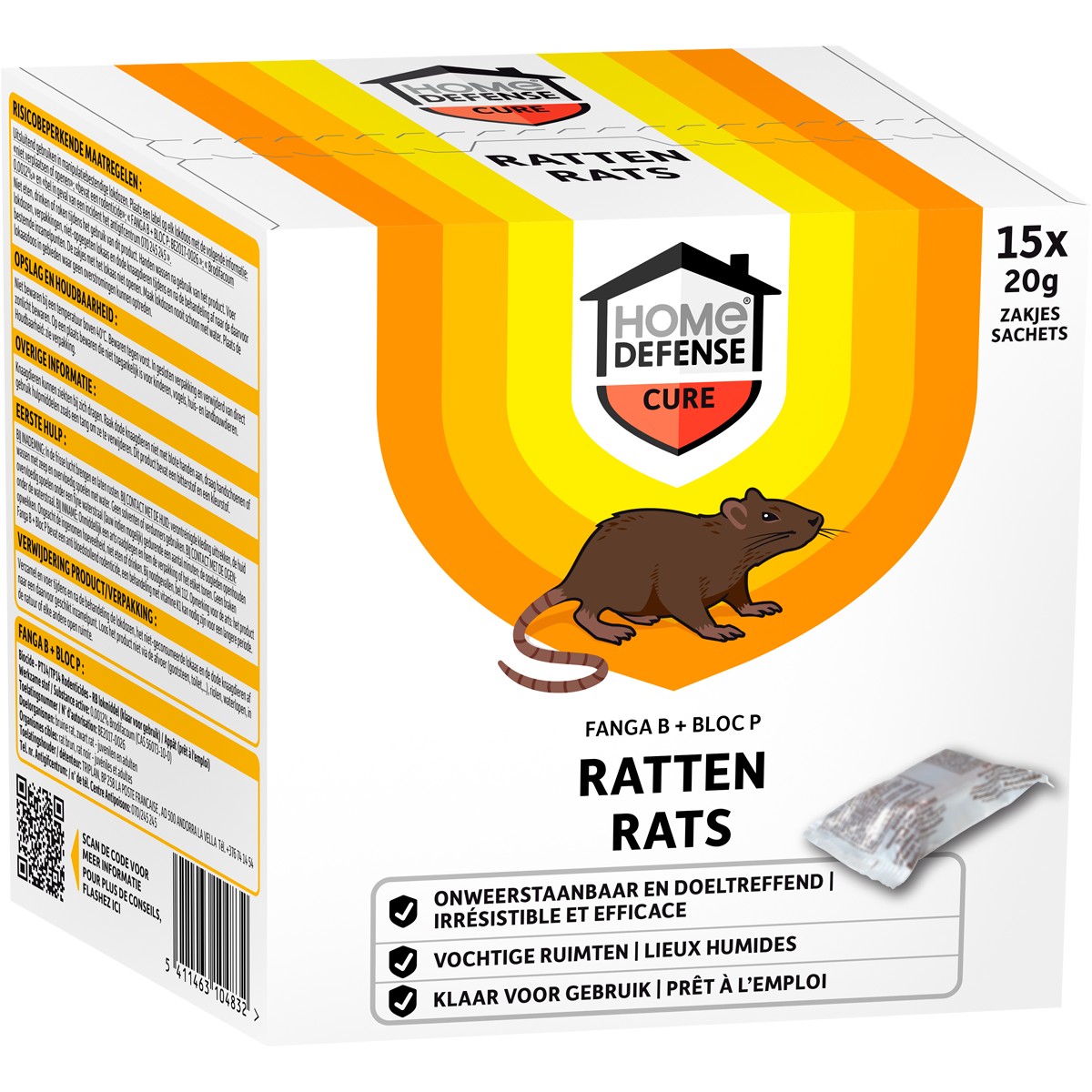 KB Defense Vergif tegen Muis en Rat Blokken 15x 20 g