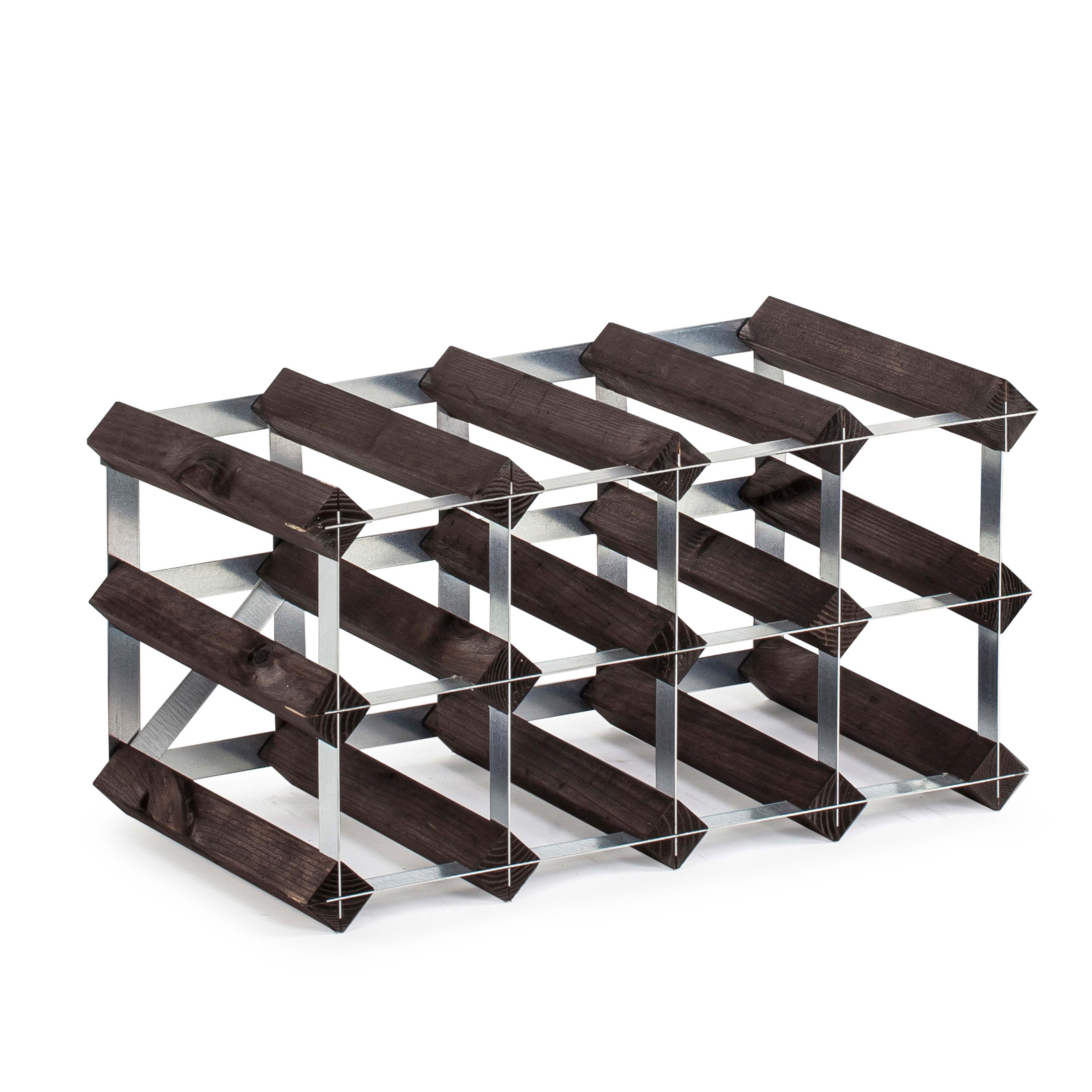 Sorrells Wijnrek Verbrande Eik voor 12 Flessen - 42x23x23 cm