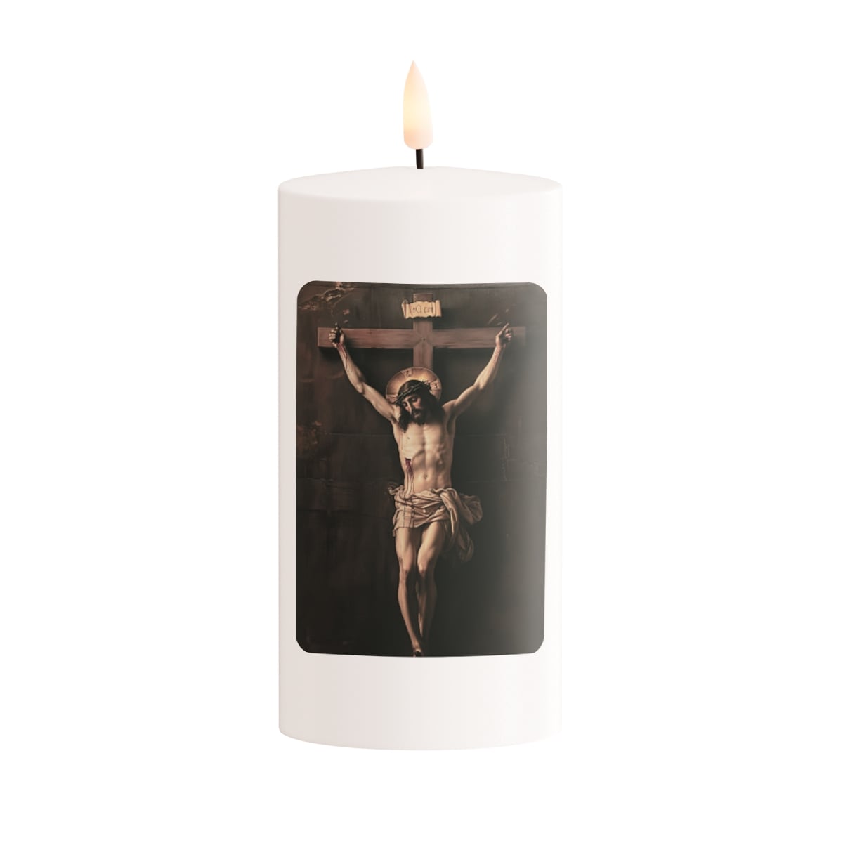 LED Grafkaars Delight Jesus Christ - 7.5x15 cm - Wit - op Batterijen (excl.)