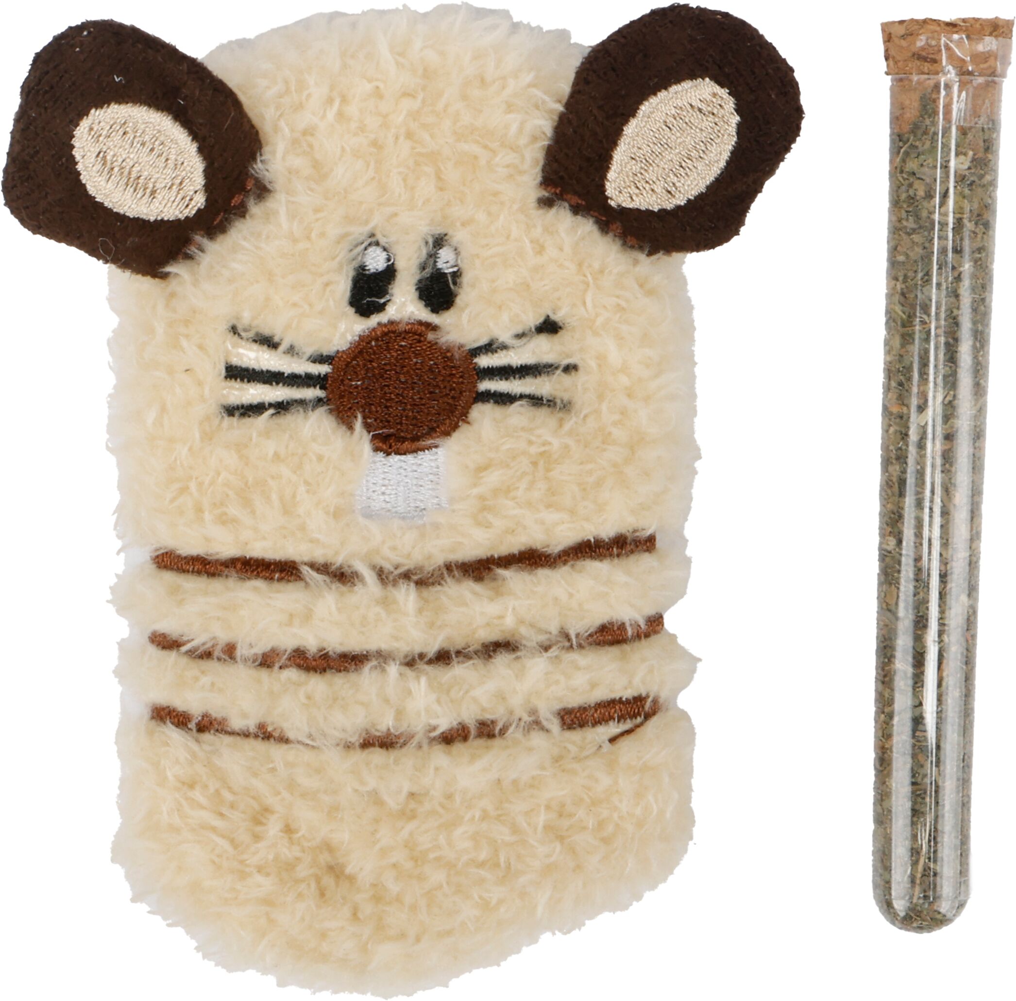 Flamingo Kattenspeelgoed Muis Tucca 8.5x2.6x11 cm Beige