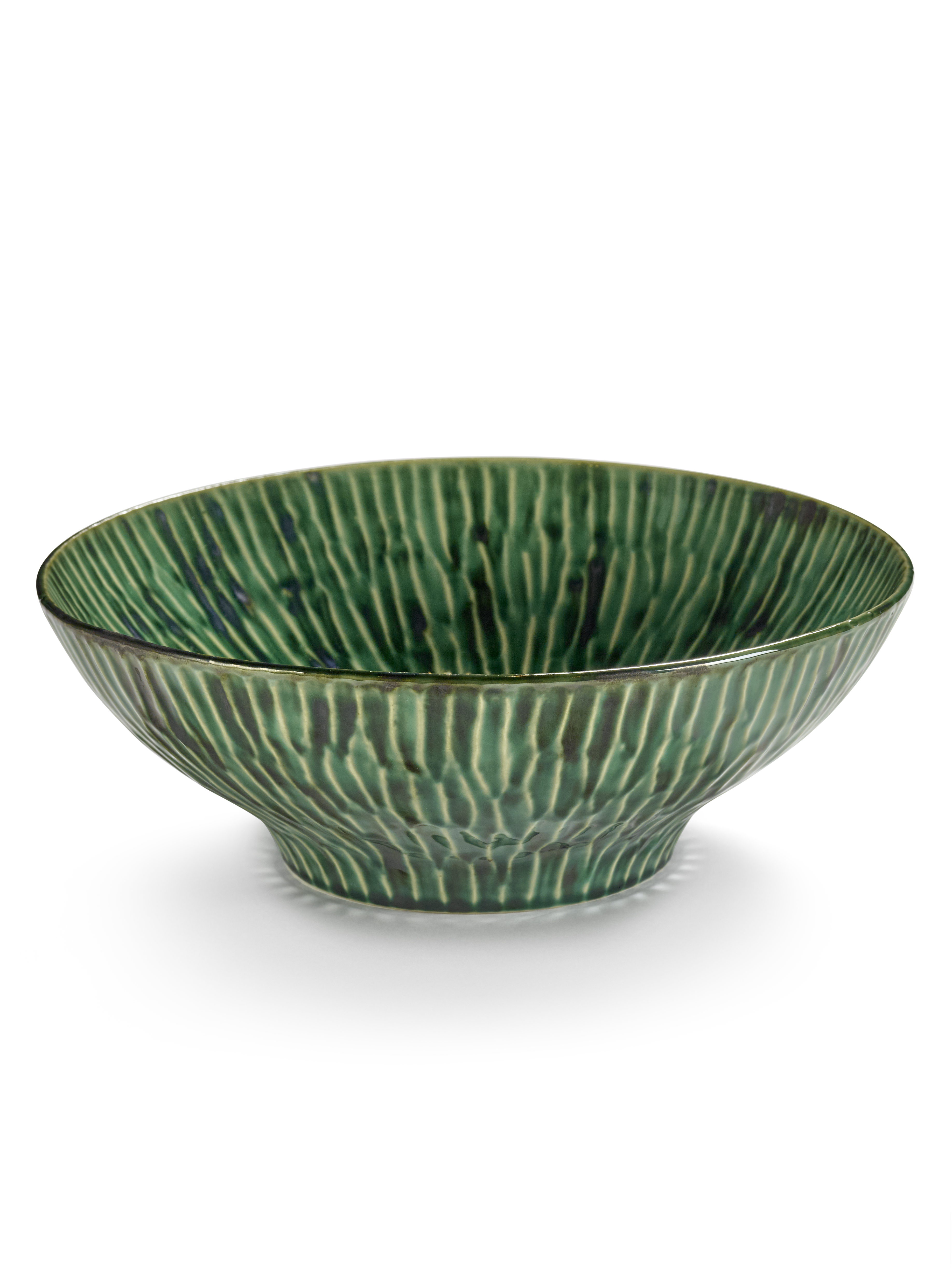 Serax Saladekom/Schaal Green Verde Lanza 30x10.5 cm - Aardewerk - by Pascale Naessens