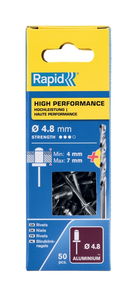 Rapid Blindklinknagels 4,8x10 mm 50 stuks + boor