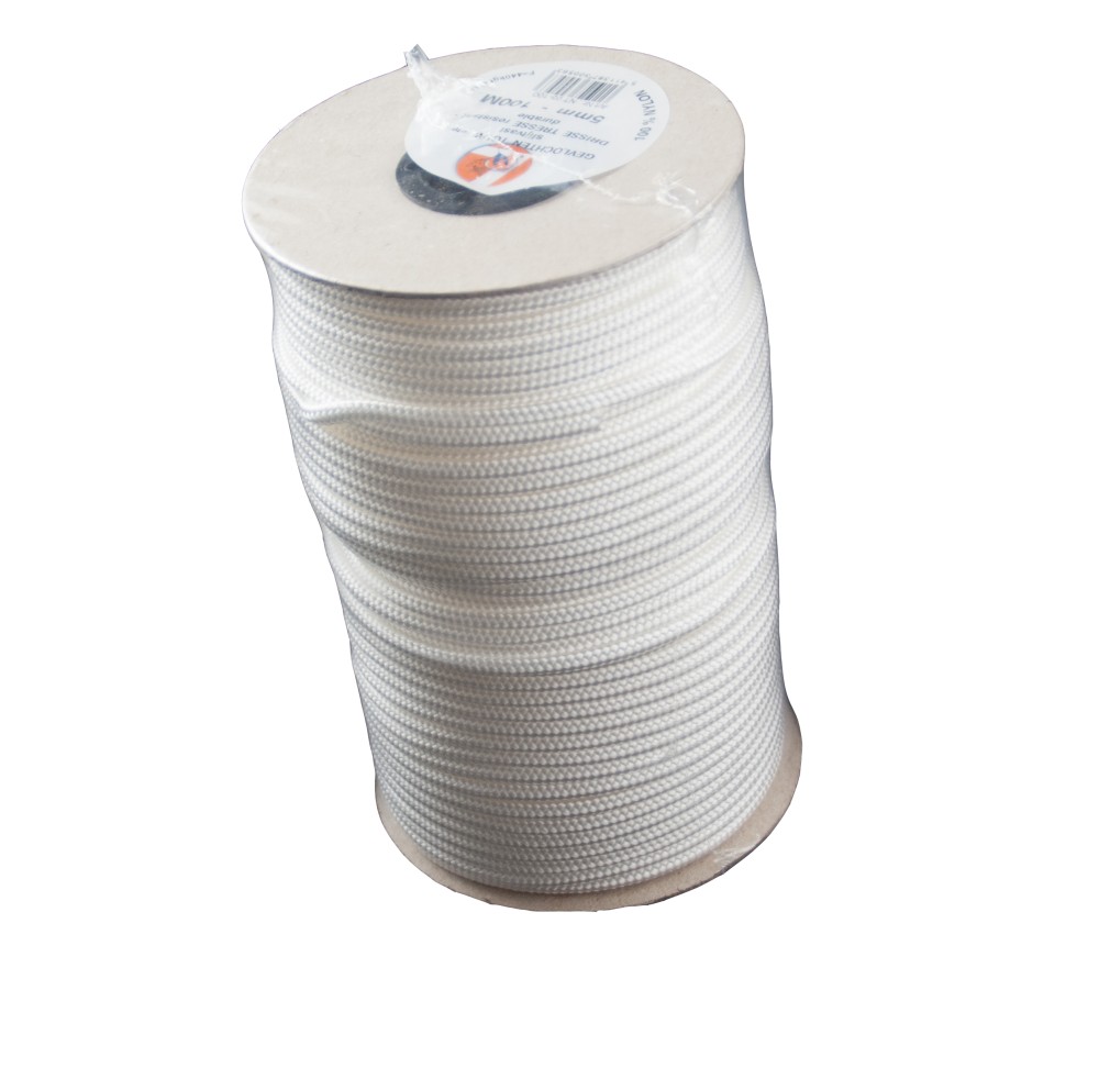 Ledent Gevlochten Nylon Touw 5 mm 100 m Wit