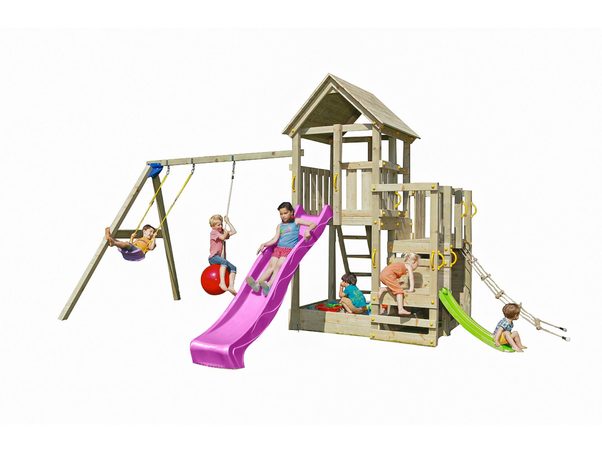 Blue Rabbit Penthouse Speeltoren met Fuchsia Glijbaan