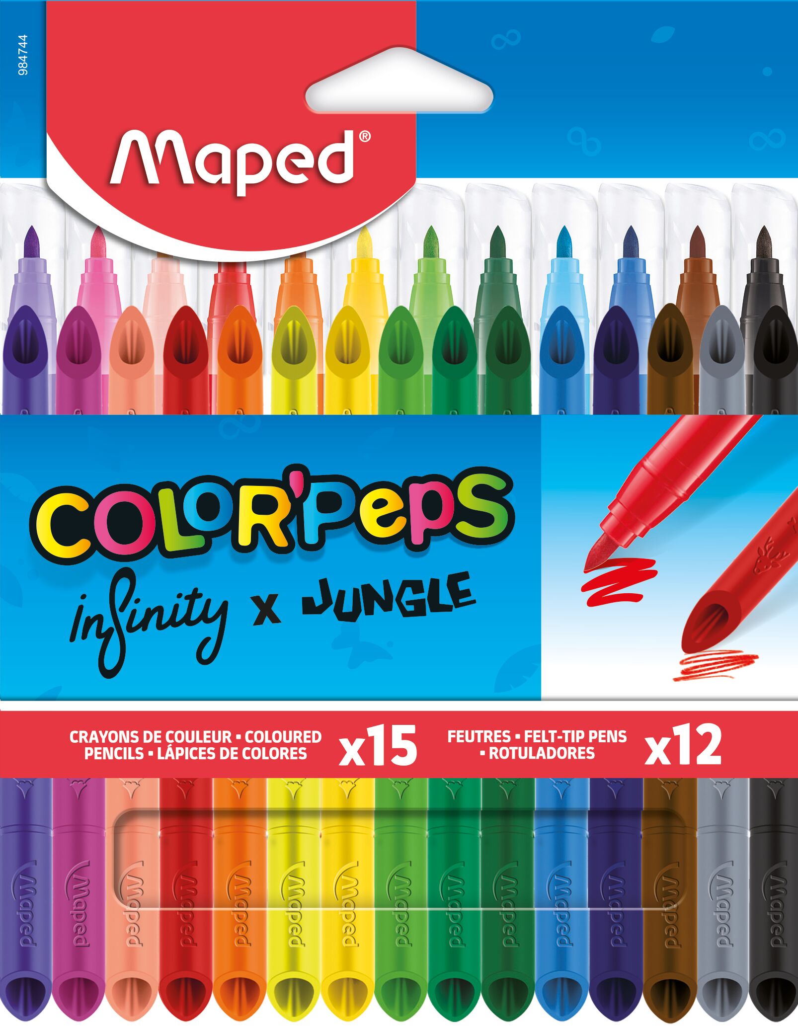 Maped Kleurset Color'Peps Jungle12 stuks + Infinity 15 stuks
