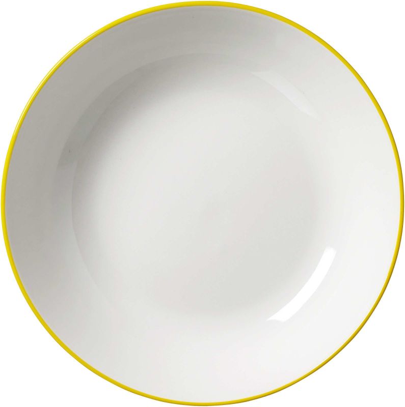 Ritzenhoff & Breker Diep Bord Adela Wit/Geel 20x4.5 cm - Porselein - Soepbord