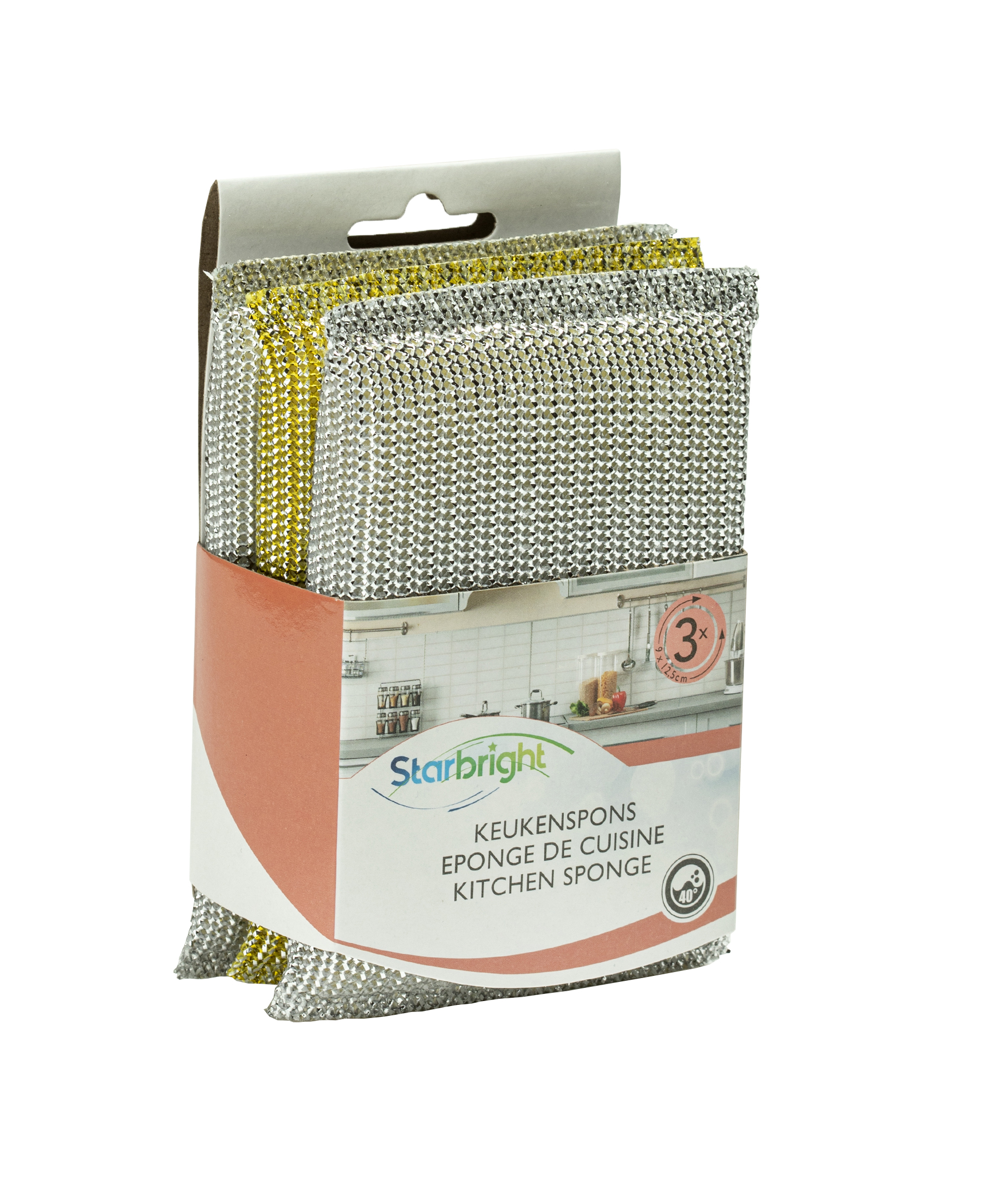 Starbright Keukenspons set 3 stuks - 12.5x9 cm