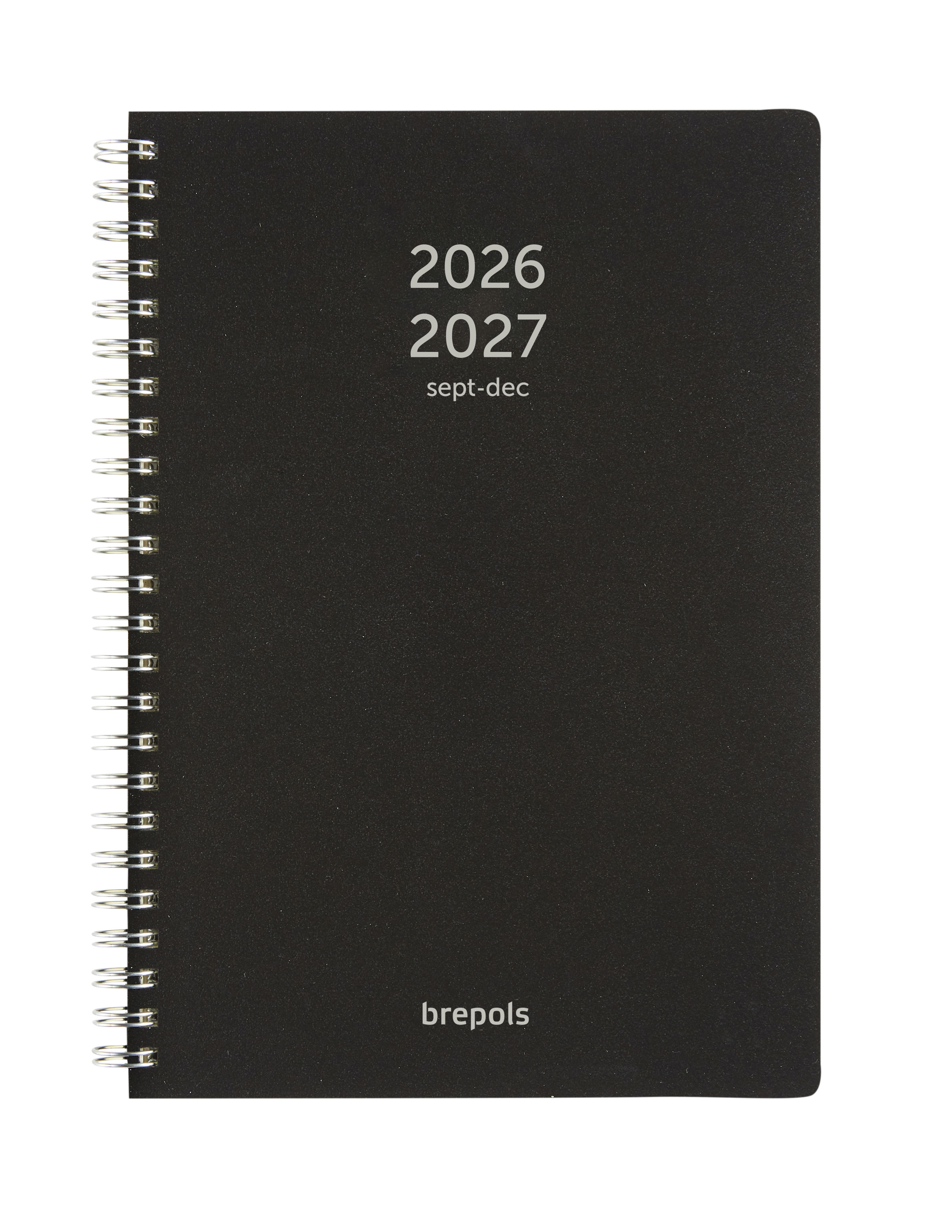 Brepols 16M Agenda 2026-27 Weekly Notes Polyprop 1week/pag+Notes Zwart Spiraal 14.8x21 cm