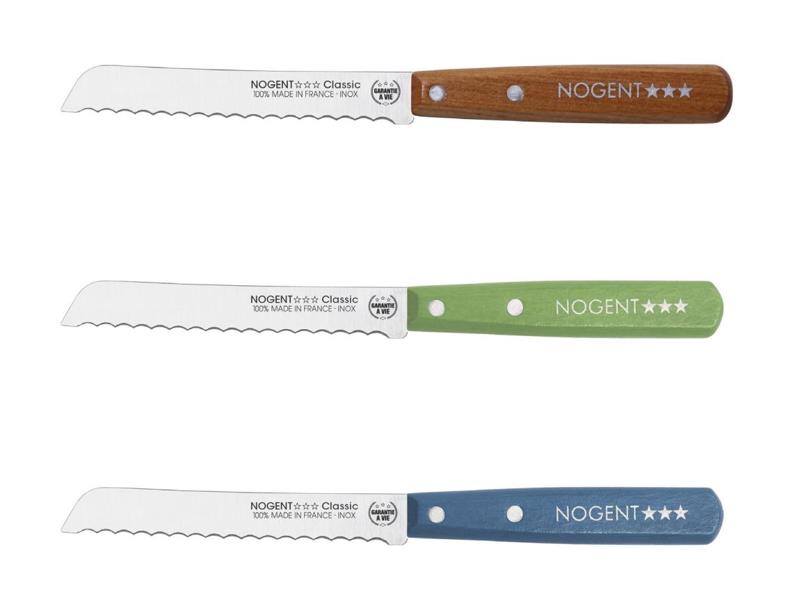 Nogent Broodmes Mini 11cm - Panachéhout - Gekarteld Lemmet - assorti - prijs per stuk