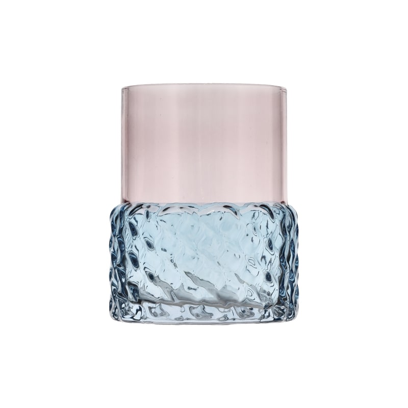 Villa Collection Theelichthouder Styles Blue/Rose 7.7x10 cm - Glas