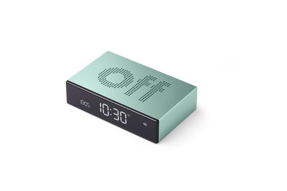 Lexon Alarmklok Flip Premium Green - 10.4x6.5x2.6 cm - Reversible - Oplaadbaar met USB-C