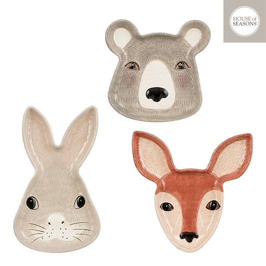 House of Seasons Plat Bord 17x17 cm - Aardewerk - assorti - prijs per stuk