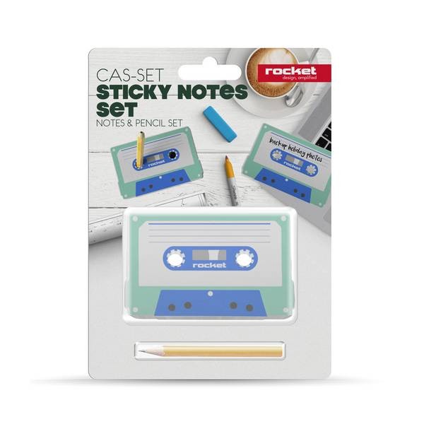 Sticky Notes Cas-set - 200 stuks Rocket - 15x20.5x2.5cm - m/Potlood