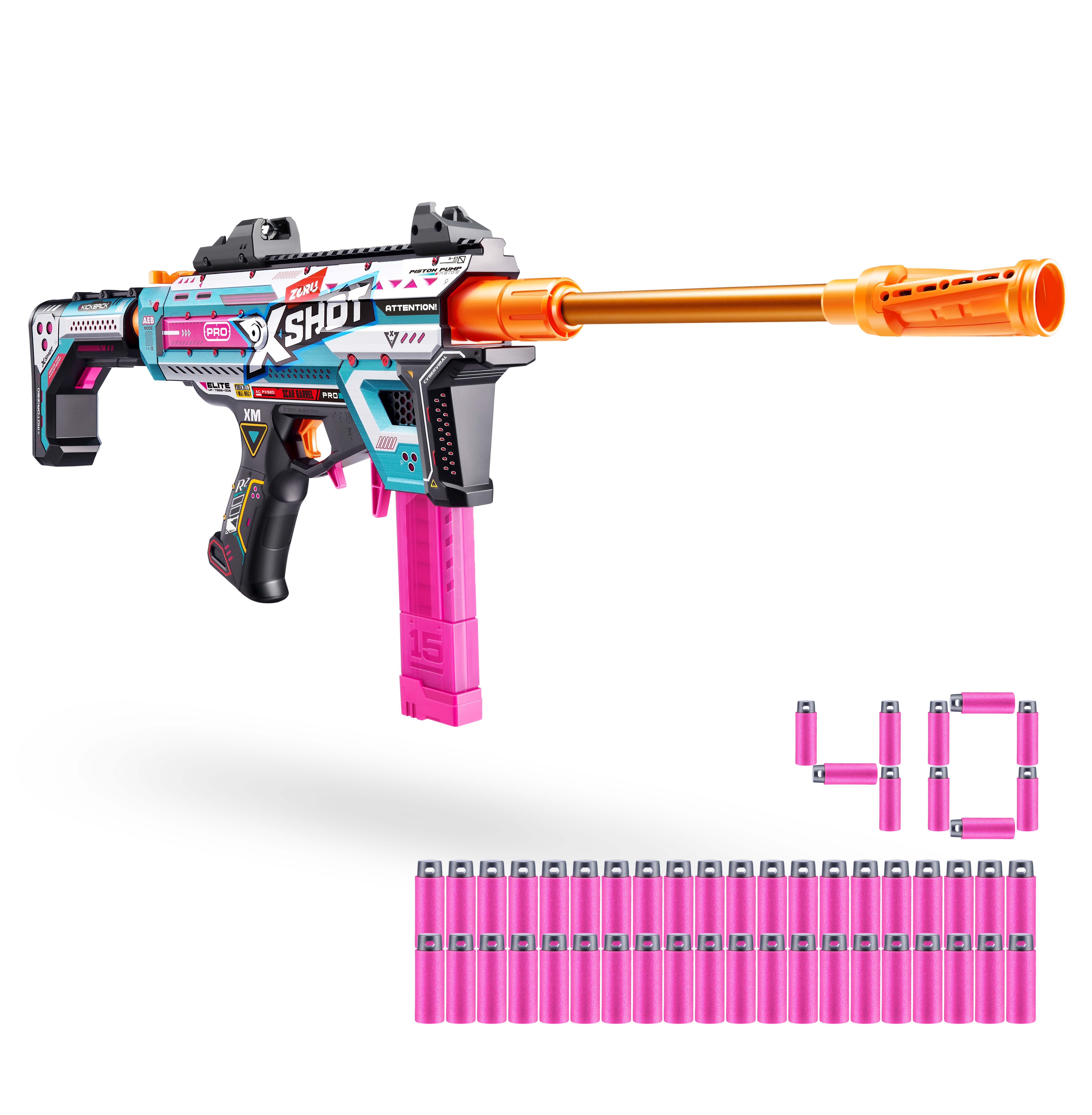 X-Shot Pro Motorized Piston Pump met 40 darts, vanaf 14 jaar