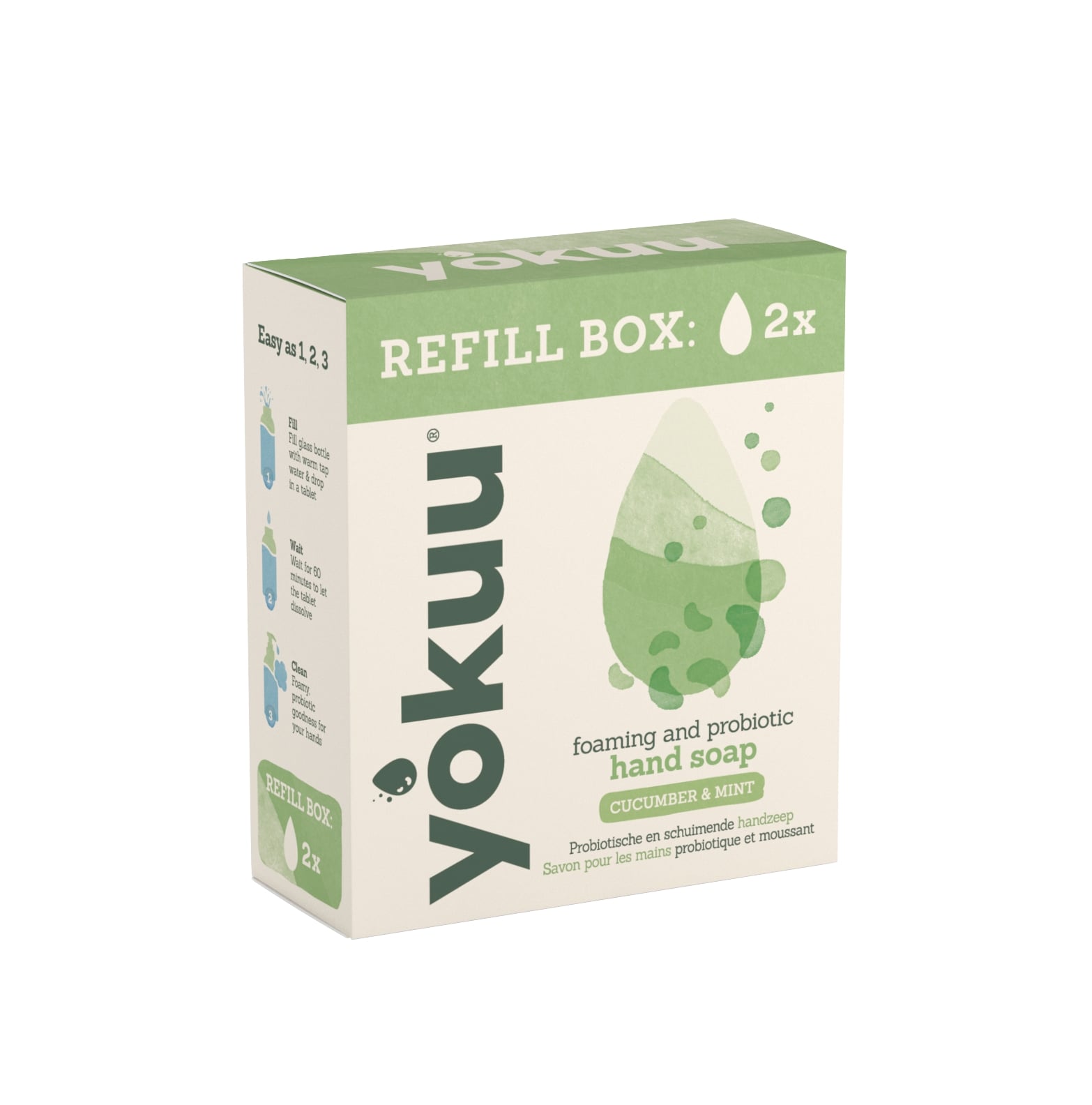 Yokuu Navulling Handzeep Mint & Cucumber 2 tabs - voor 375ml - Probiotisch