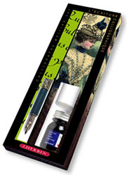 J.Herbin Kalligrafieset Pennenhouder/Metalen Pen/Inkt/Papier
