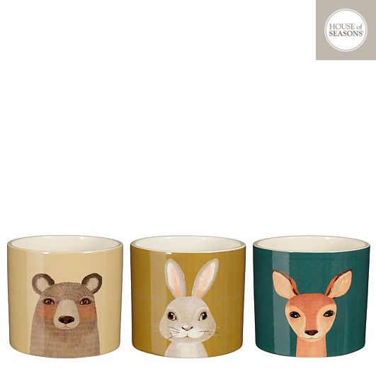 House of Seasons Bloempot Beer/Konijn/Hert - 13.5x12 cm - assorti - prijs per stuk