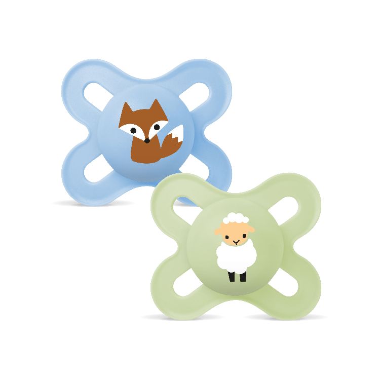 Mam Fopspeen Original Start Silicone Blauw-Groen 0-2 maand - 2 stuks