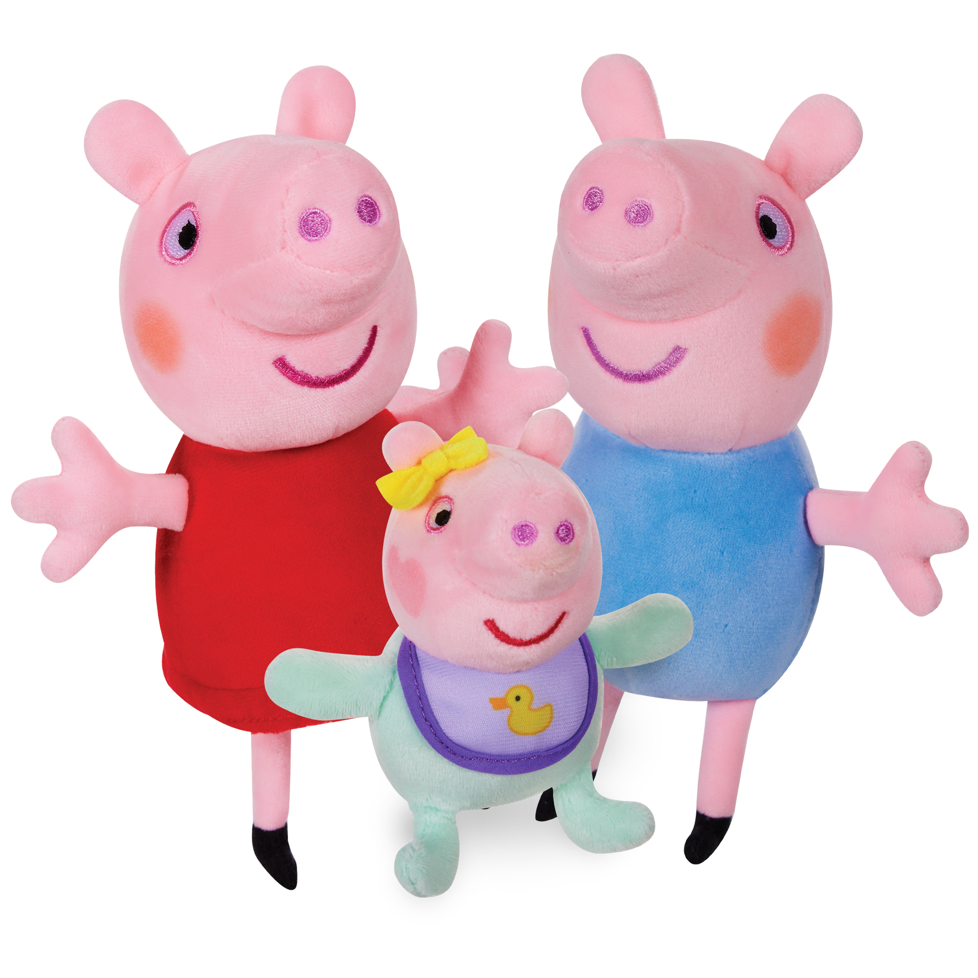 Peppa Pig - Pluche Peppa, George en de Baby, 3 pack