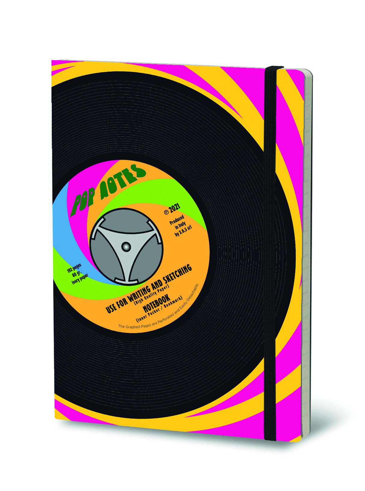 Stifflexible Notebook Vinyl Pop Notes 144 vel 15x21 cm