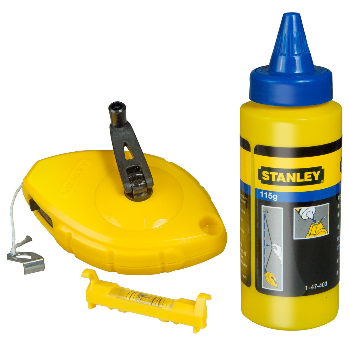 Stanley Slaglijnmolenkit ABS 30 m met Waterpas en Blauw Poeder 115 g