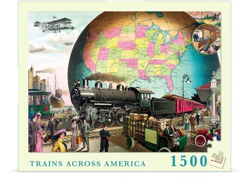 New York Puzzle Company Trains Across America - 1500 stuks