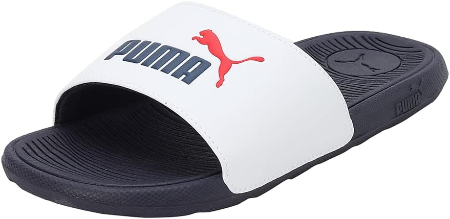 Puma Badslipper Jongens Cool Cat 2.0 Wit Blauw Rood - maat 6 - maat 39