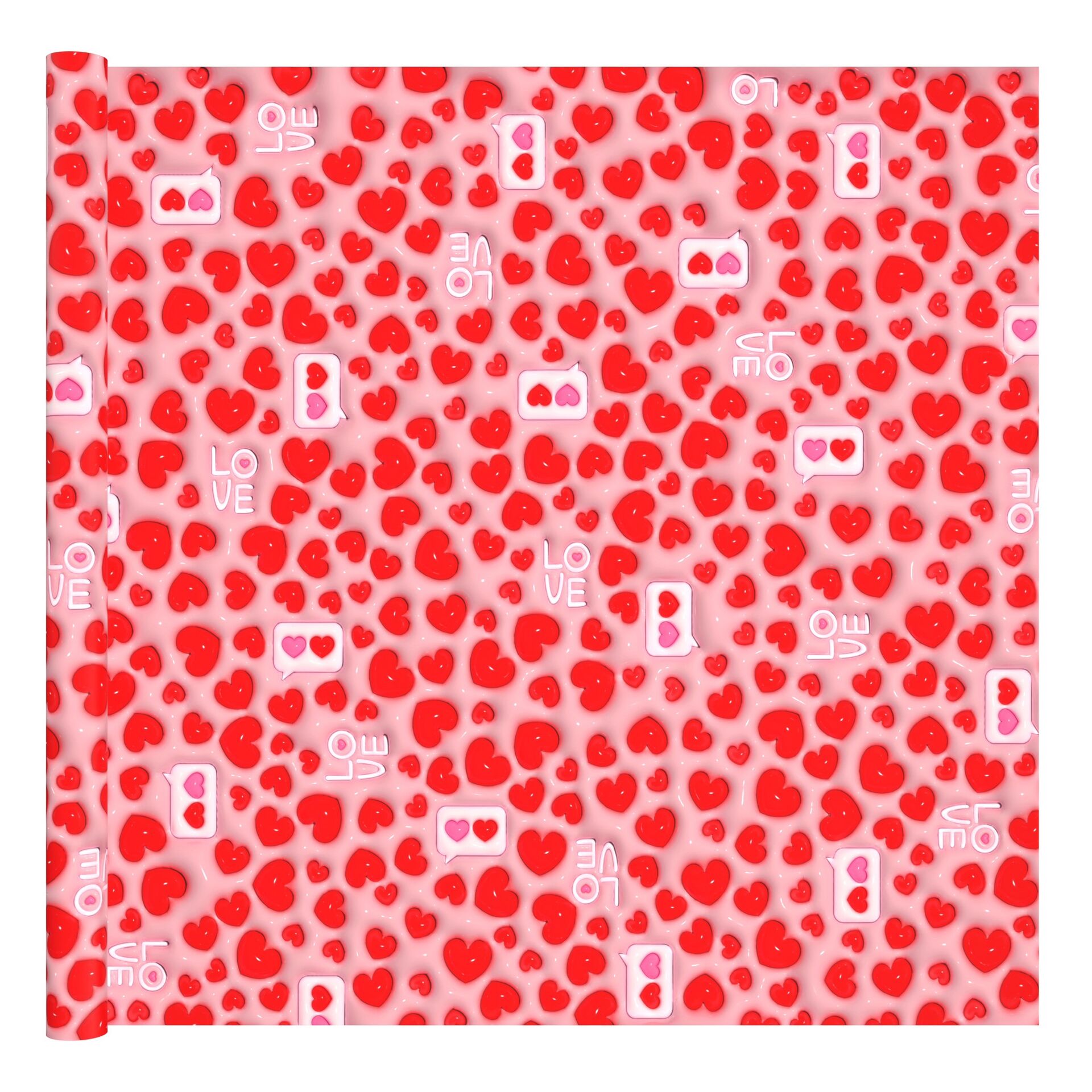 Love Kaftpapier Pink-Hearts 2 Vellen 100x70 cm