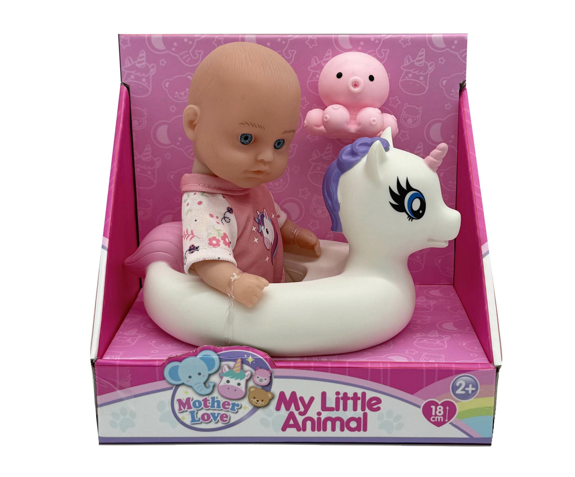 Babypop 18 cm voor in bad in Badeenhoorn