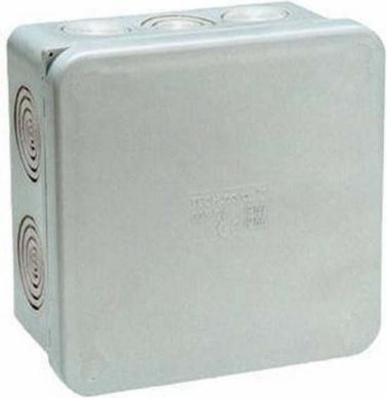 Huppertz Aftakdoos Grijs 10x10x5 cm IP65 geen Wartels Nodig