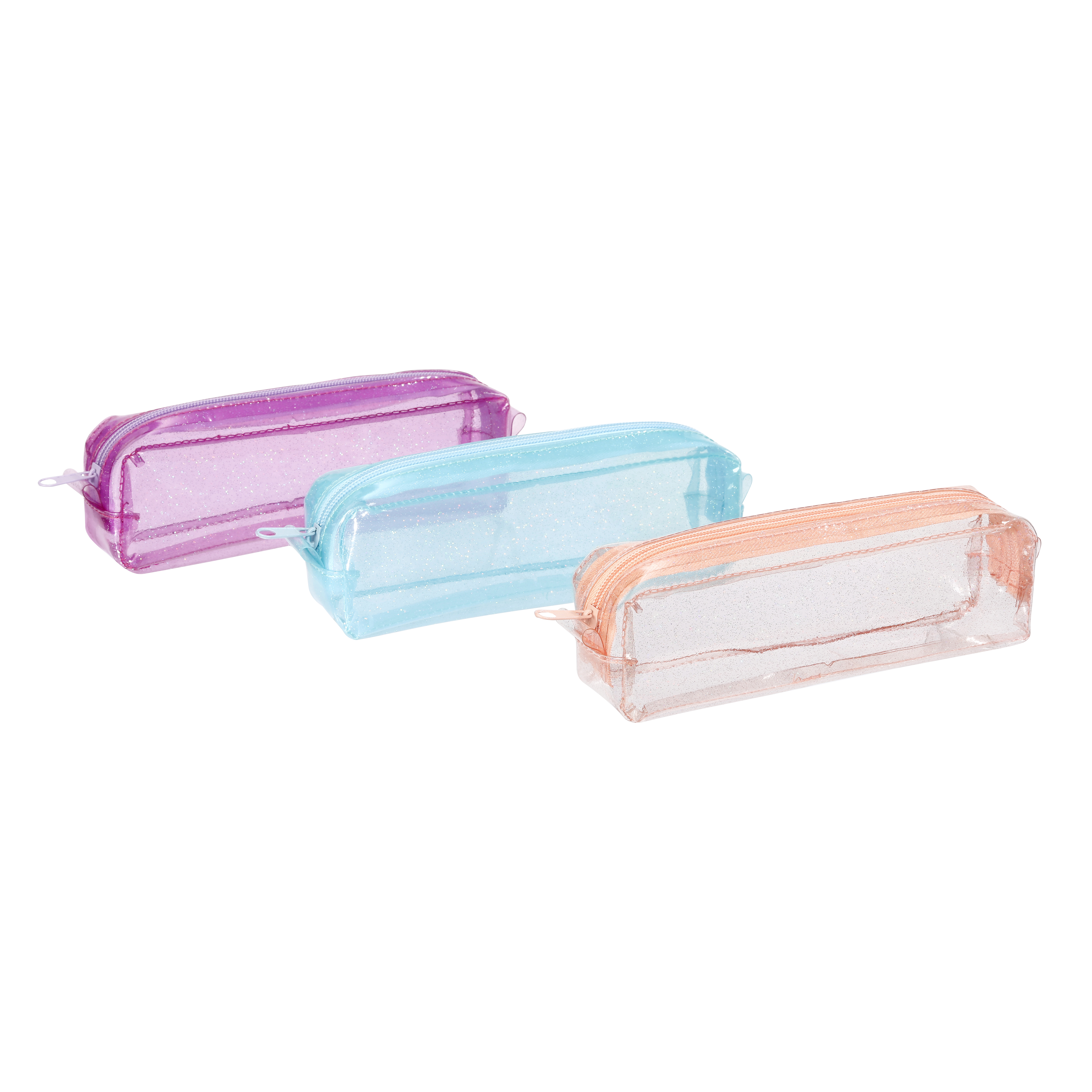 Viquel Pennenzak Transparant Glitter assorti - 20x4.5x6 cm