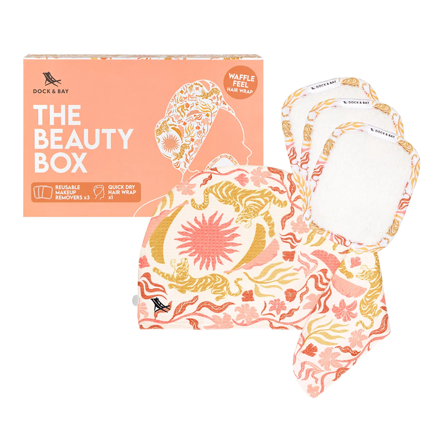 Dock & Bay Beautybox Haarhanddoek Quick Dry & Makeup Remover Tiger Palm
